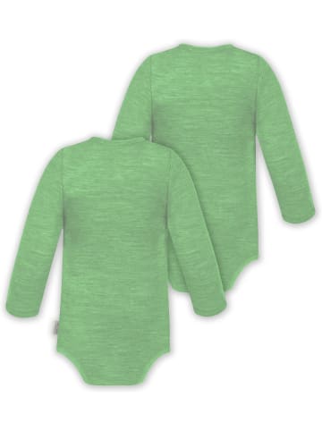 Normani Outdoor Sports 2er Pack Doppelpack Baby-Body Merino Wickelbody in Grün