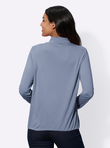 Sieh an! Stehkragen-Shirt in taubenblau