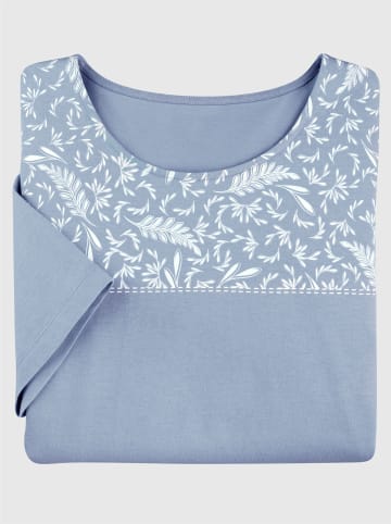 Sieh an! Kurzarm-Shirt in bleu-ecru