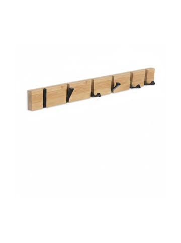 relaxdays Garderobenleiste in Natur/ Schwarz - (B)60 x (H)5 x (T)1,5 cm