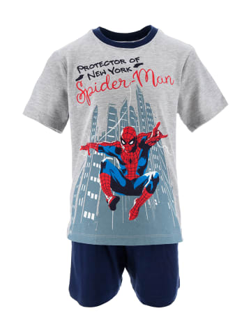 Spiderman 2tlg. Outfit: Schlafanzug kurzarm Pyjama in Blau