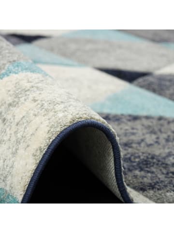 Pergamon Designer Teppich Maui Modern Rauten in grau blau