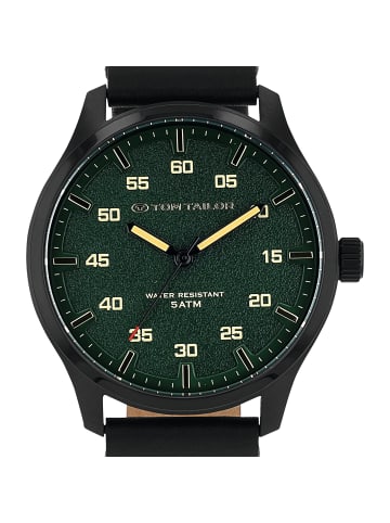 Tom Tailor Quarzuhr Edelstahl, IP schwarz in Schwarz