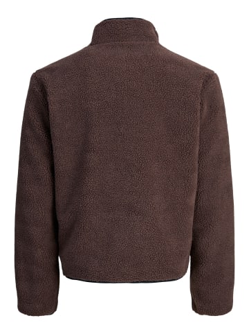 JACK & JONES PLUS Teddyfell Jacke in Deep Mahogany