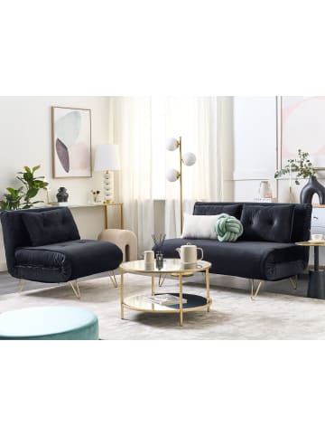 Beliani 2-tlg 3-Sitzer Sofa VESTFOLD in Schwarz/Gold