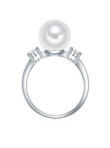 Rafaela Donata Perlen-Ring Sterling Silber Zirkonia Muschelkernperle in weiß