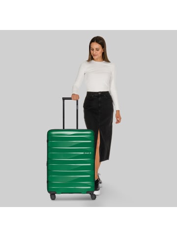 Bergpfeil Travel 4-Rollen Trolley M 66 cm mit Dehnfalte emerald green metallic
