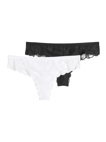 Marc O´Polo Bodywear String Tender Lace in Weiß / schwarz