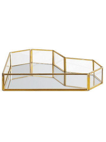 Beliani Tablett PONTIVY in Gold/Transparent - (W) 28 x (H) 5 x (L) 20 cm