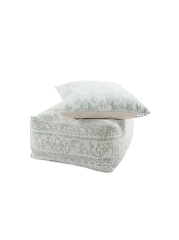 Kayoom Retro Sitzkissen Paramount Pouf & Cushion Set 80cm x 80cm in elfenbein - mint