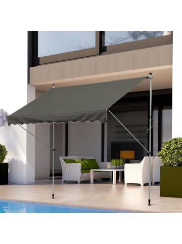 Outsunny Markise,L300 x B150 x H170-280 cm,Grau