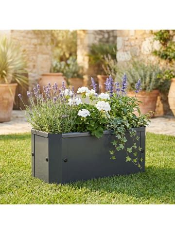 VCM  Metall Pflanzkasten Blumenkasten 39x18 Balora S in Schwarz