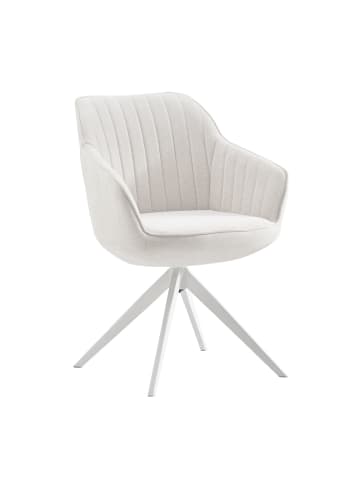 B&D Home Drehstuhl ARVIT in Cremeweiß - (B)58 x (H)81 x (T)61 cm