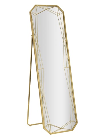 Mauro Ferretti Standspiegel aus goldfarbenem Metall, 46x54x153 cm (geöffnete Maße)