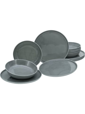 CreaTable CreaTable Chef Collection Tafelservice 12 teilig in Grau in Grau