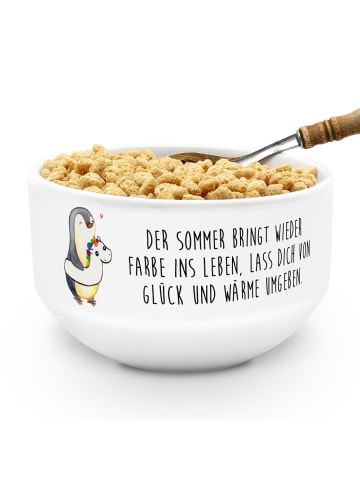Mr. & Mrs. Panda Müslischale Sommerfarben mit Spruch in Weiß