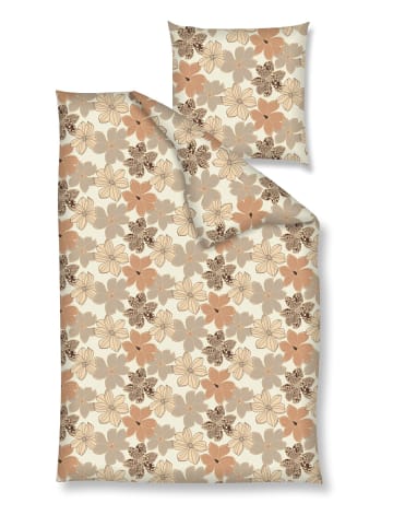 Traumschloss Renforcé Bettwäsche - Blumen, braun beige in braun