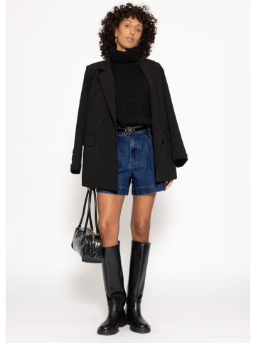 SASSYCLASSY Weite High Waist Jeans Shorts in Dunkelblau