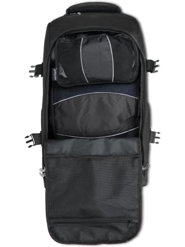 normani normani Reisetrolley mit Rucksackfunktion 90 L mit 5 Kleidertaschen in Schwarz