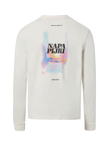 Napapijri Langarmshirt Lodestar in ecru mehrfarbig