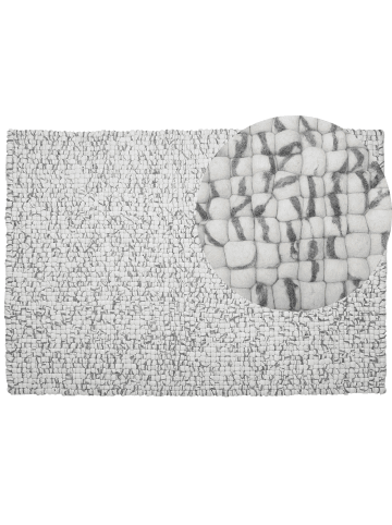 Beliani Kugelteppich AMDO in Grau - (W) 160 x (H) 2.5 x (L) 230 cm