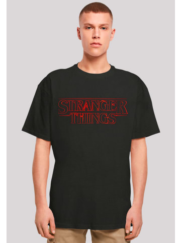 F4NT4STIC Heavy Oversize T-Shirt Stranger Things Glow Logo Netflix TV Series in schwarz