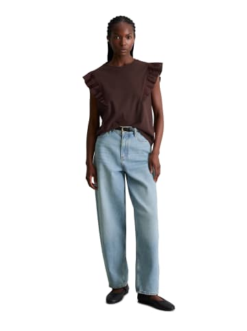 Marc O'Polo DENIM Ärmelloses Rüschen-Top regular in Burnt Aubergine