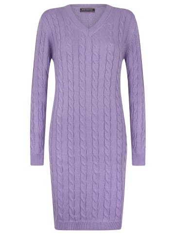 Felix Hardy Grobstrick Zopfmuster V-Ausschnitt Kleid in lila