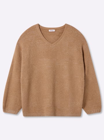 sheego Langarm-Pullover in camel-meliert