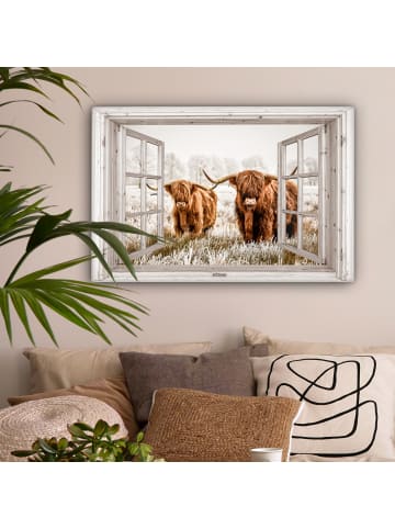 MuchoWow Leinwand Bilder Schottische Hochlandrinder