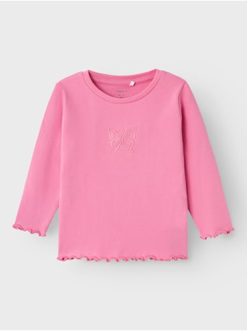 name it 2er-SET Langarmshirt mit Stickerei Volant Shirt Einfarbig NMFTAMMIE in Rosa-2