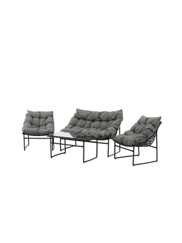 ebuy24 Lounge-Set Tina 4-teilig Schwarz 50 x 95 cm