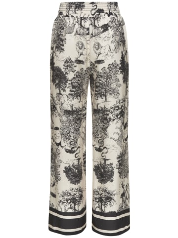 LASCANA Palazzohose in creme-schwarz bedruckt