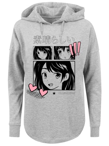 F4NT4STIC Oversized Hoodie Manga Anime Japan Grafik in grau