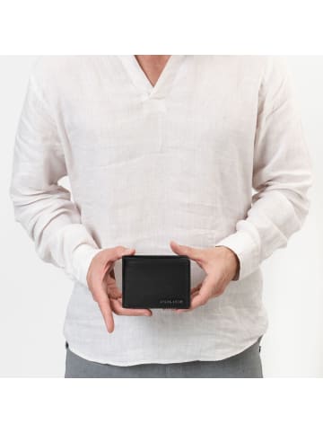 Police Geldbörse RFID Leder 12 cm ausklappbar mit Reißverschlussfach in black