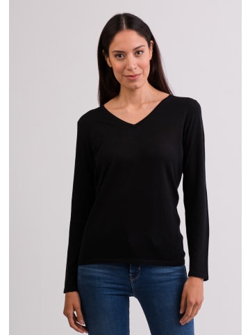 CASH-MERE.CH V-Ausschnitt Pullover in Schwarz