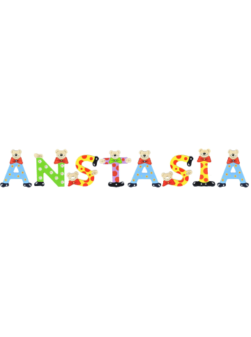 Playshoes Deko-Buchstaben "ANASTASIA" in bunt