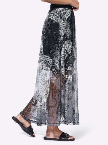 Heine Druck-Rock in weiß-schwarz-bedruckt