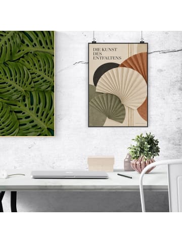 Print Fächer modern Design mit Spruch in Weiß