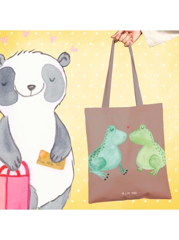 Mr. & Mrs. Panda Tragetasche Frosch Liebe ohne Spruch in Braun Pastell