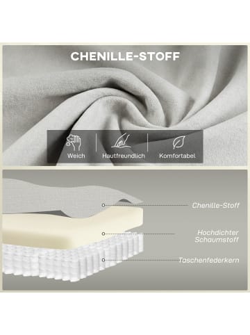 HOMCOM Zweisitzer Sofa in Cremeweiß 146L x 84B x 95H cm