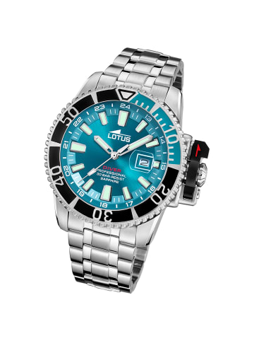 Lotus Chronograph-Armbanduhr Lotus Classic silber,  hellblau extra groß (ca. 46,3mm)
