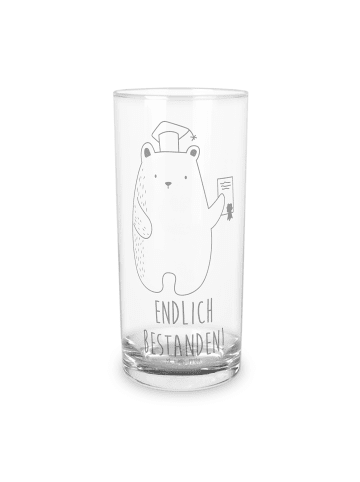 Mr. & Mrs. Panda Wasserglas Bär Prüfung mit Spruch in Transparent