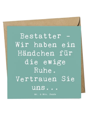 Mr. & Mrs. Panda Deluxe Karte Spruch Bestatter Fürsorge mit Spruch in Meeresbrise