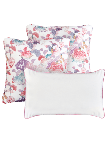 Beliani 3er-Set Gartenkissen VIVID in Bunt/Rosa/Violett