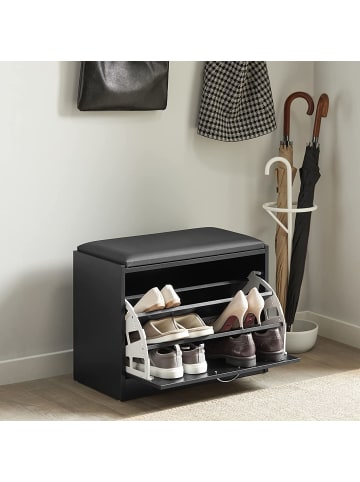 SoBuy Schuhbank in Schwarz - (B)60 x (H)47 x (T)30cm