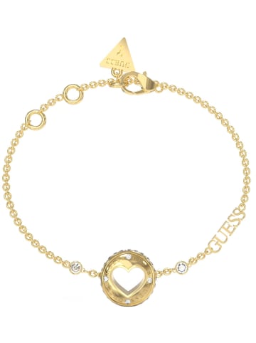 Guess Damen-Armband Goldfarben Rolling Hearts