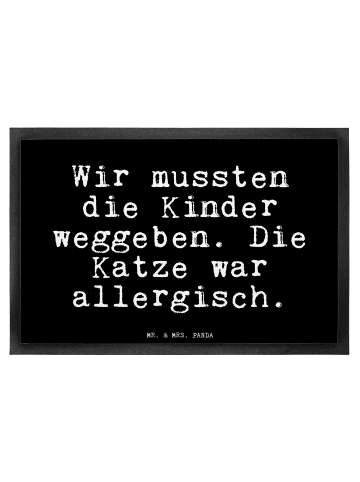 Mr. & Mrs. Panda Fußmatte Wir mussten die Kinder... mit Spruch in Schwarz