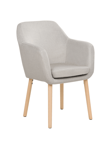 Beliani Esszimmerstuhl YORKVILLE II in Beige/Braun - (W) 56 x (H) 82 x (L) 46 cm