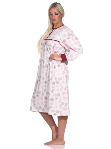 NORMANN Langarm Nachthemd klassische Design Knopfleiste am Hals - 88997 in creme